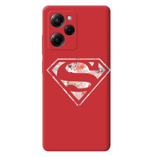 Xiaomi Poco X5 Pro Superman logo Red Colored Silicone TPU Θήκη