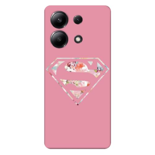 Xiaomi Redmi Note 13 4G Superman logo Pink Colored Silicone TPU Θήκη