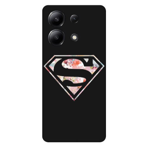 Xiaomi Redmi Note 13 4G Superman logo Black Colored Silicone TPU Θήκη