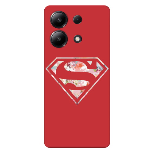 Xiaomi Redmi Note 13 4G Superman logo Red Colored Silicone TPU Θήκη