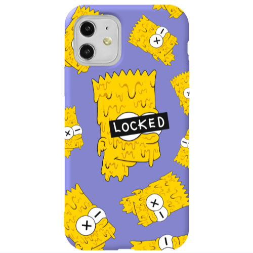 Apple iPhone 11  Bart Simpson Purple Colored Silicone TPU Θήκη