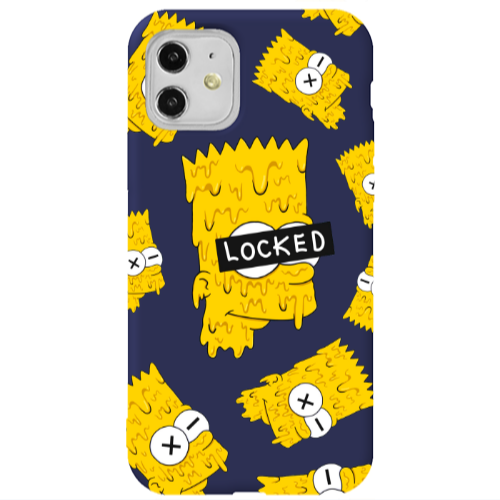 Apple iPhone 11  Bart Simpson Dark blue Colored Silicone TPU Θήκη