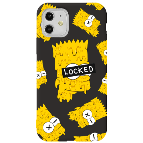 Apple iPhone 11  Bart Simpson Black Colored Silicone TPU Θήκη