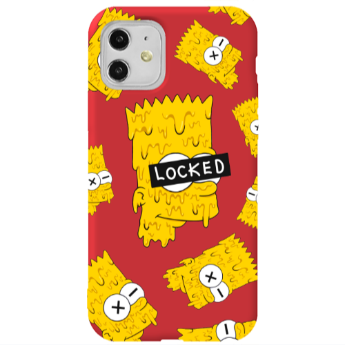 Apple iPhone 11  Bart Simpson Red Colored Silicone TPU Θήκη