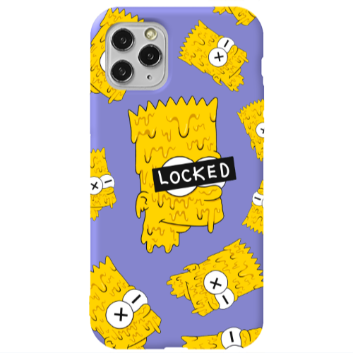 Apple iPhone 11 Pro Bart Simpson Purple Colored Silicone TPU Θήκη