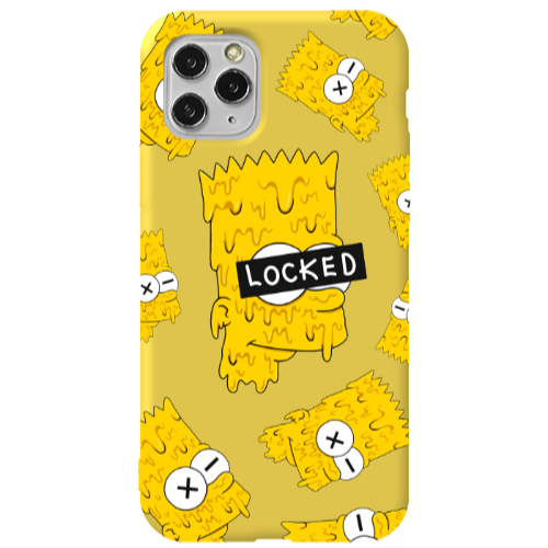 Apple iPhone 11 Pro Bart Simpson Yellow Colored Silicone TPU Θήκη