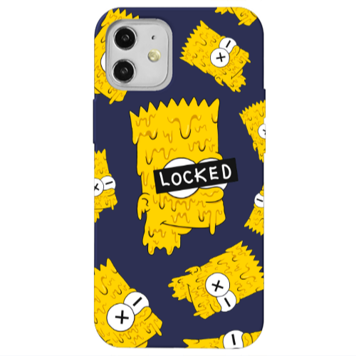 Apple iPhone 12 Bart Simpson Dark blue Colored Silicone TPU Θήκη
