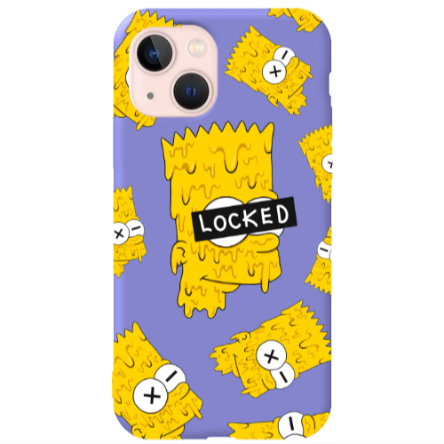 Apple iPhone 13 Bart Simpson Purple Colored Silicone TPU Θήκη
