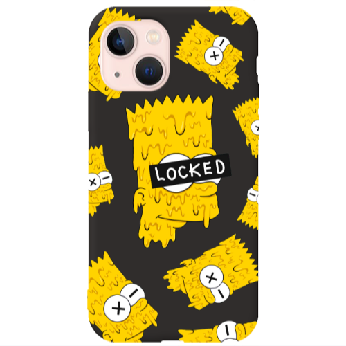 Apple iPhone 13 Bart Simpson Black Colored Silicone TPU Θήκη