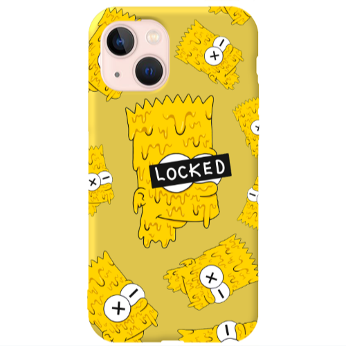 Apple iPhone 13 Bart Simpson Yellow Colored Silicone TPU Θήκη