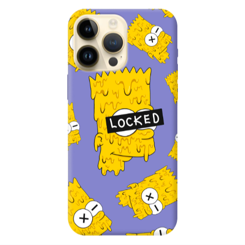 Apple iPhone 13 Pro Max Bart Simpson Purple Colored Silicone TPU Θήκη