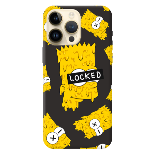 Apple iPhone 13 Pro Max Bart Simpson Black Colored Silicone TPU Θήκη