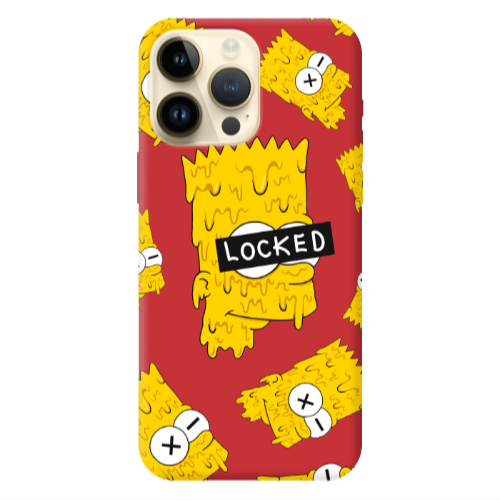 Apple iPhone 13 Pro Max Bart Simpson Red Colored Silicone TPU Θήκη
