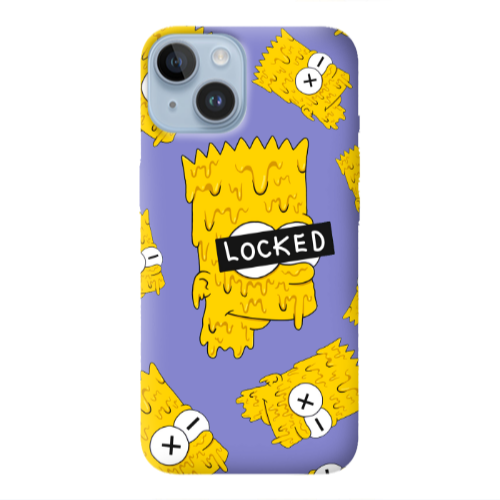 Apple iPhone 14  Bart Simpson Purple Colored Silicone TPU Θήκη