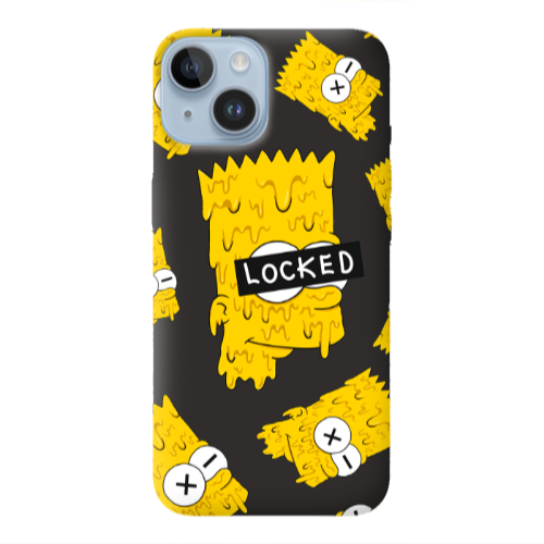 Apple iPhone 14  Bart Simpson Black Colored Silicone TPU Θήκη