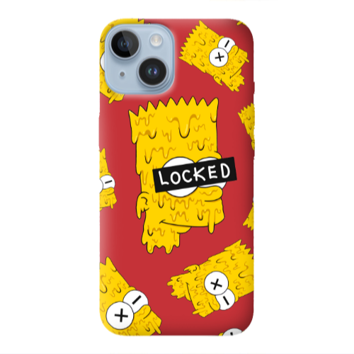 Apple iPhone 14 Plus Bart Simpson Red Colored Silicone TPU Θήκη