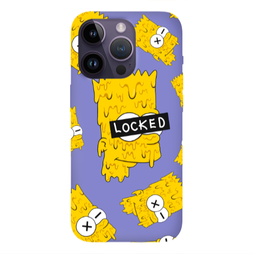 Apple iPhone 14 Pro  Bart Simpson Purple Colored Silicone TPU Θήκη