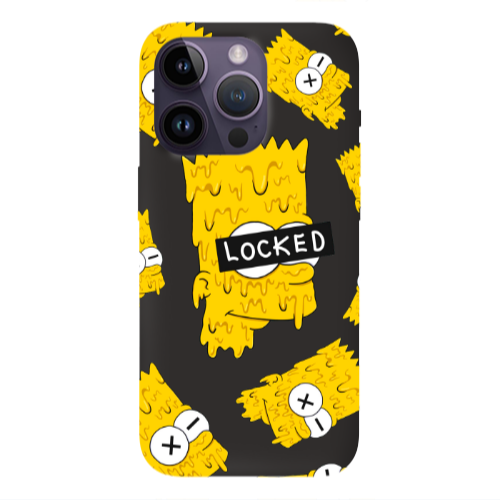 Apple iPhone 14 Pro  Bart Simpson Black Colored Silicone TPU Θήκη
