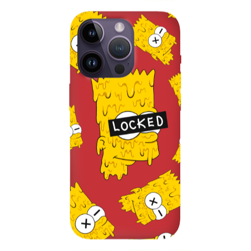 Apple iPhone 14 Pro Max Bart Simpson Red Colored Silicone TPU Θήκη