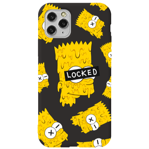 Apple iPhone 11 Pro Max Bart Simpson Black Colored Silicone TPU Θήκη