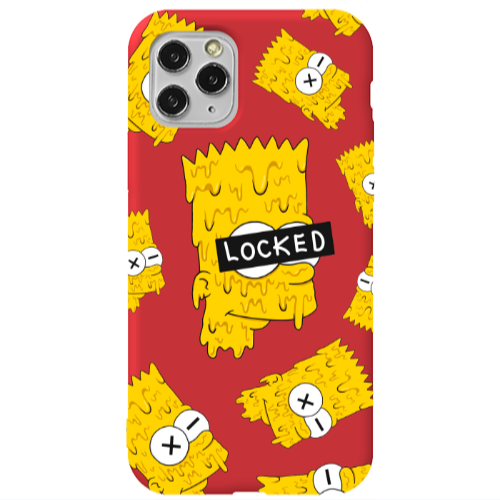 Apple iPhone 11 Pro Max Bart Simpson Red Colored Silicone TPU Θήκη