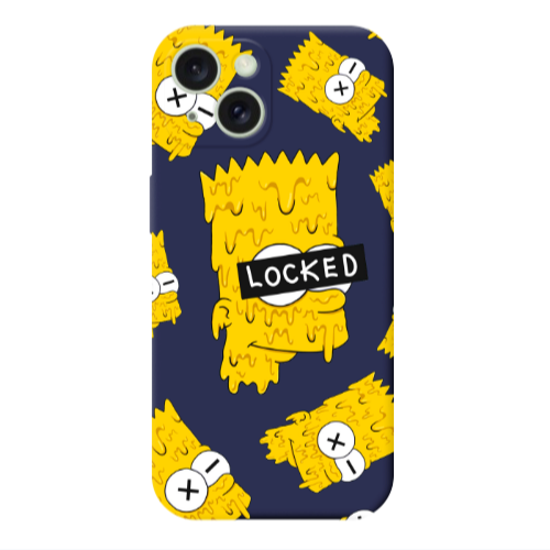 Apple iPhone 15 Plus Bart Simpson Dark blue Colored Silicone TPU Θήκη