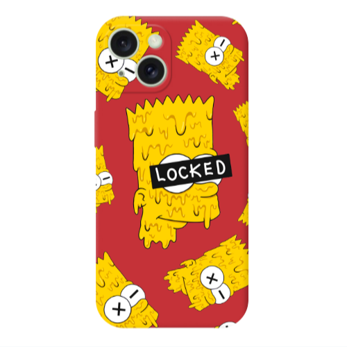 Apple iPhone 15 Plus Bart Simpson Red Colored Silicone TPU Θήκη