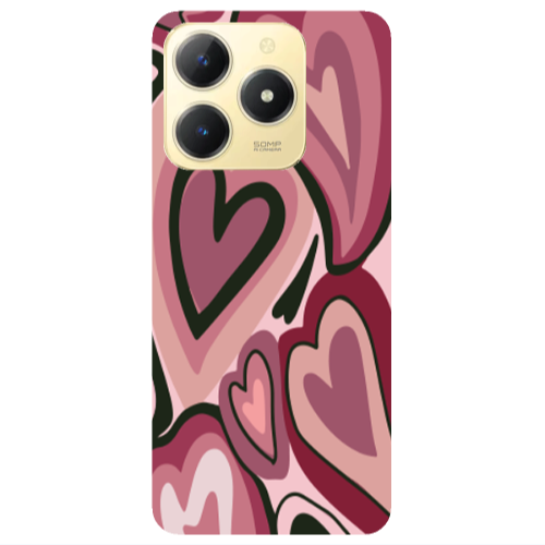 Realme C61 Mix Heart Transparent Silicone TPU Θήκη