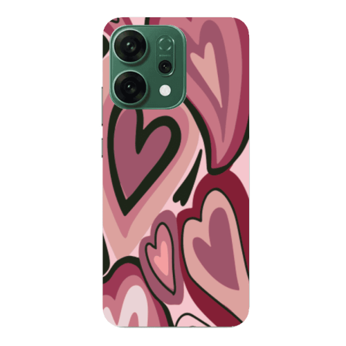 Oppo RENO 14 Mix Heart Transparent Silicone TPU Θήκη