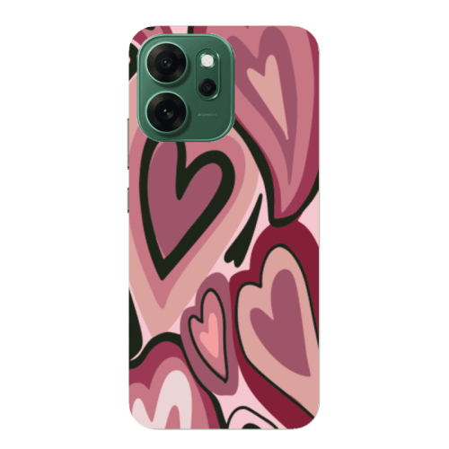 Oppo 14 F Mix Heart Transparent Silicone TPU Θήκη