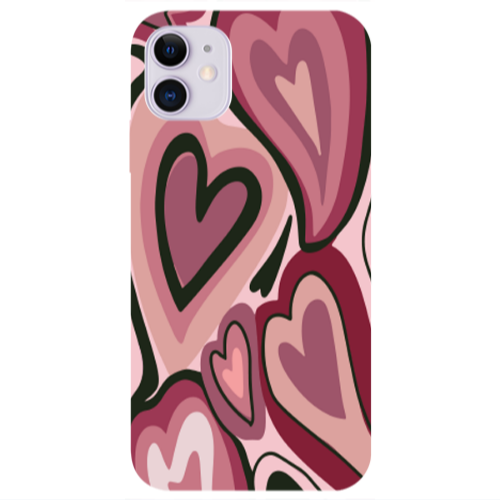 Apple iPhone 11  Mix Heart Transparent Silicone TPU Θήκη