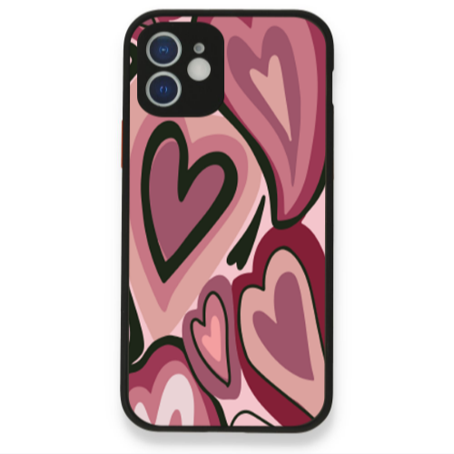 Apple iPhone 12 Mix Heart Black Glossy Θήκη