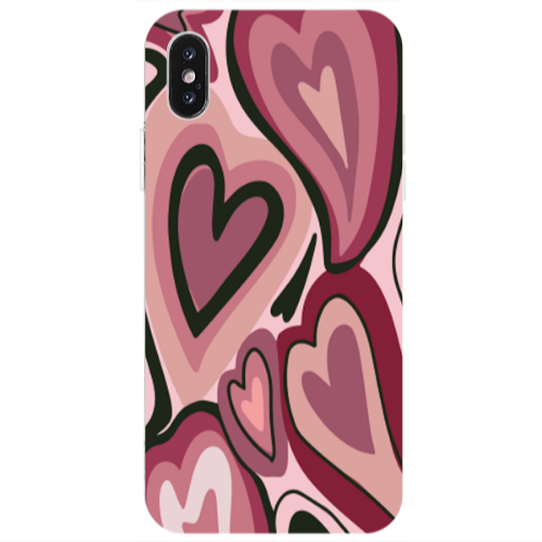 Apple iPhone X Mix Heart Transparent Silicone TPU Θήκη