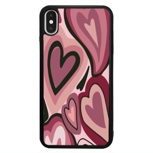 Apple iPhone X Mix Heart Black Glossy Θήκη