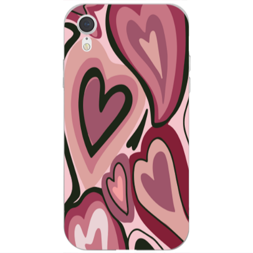 Apple iPhone Xr Mix Heart Transparent Silicone TPU Θήκη