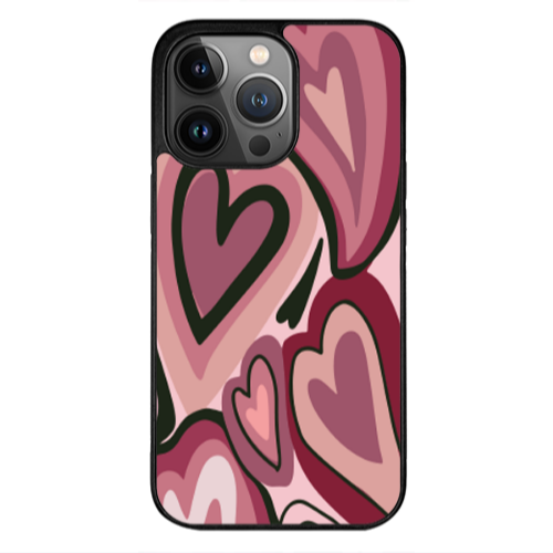 Apple iPhone 13 Pro Max Mix Heart Black Glossy Θήκη