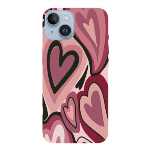 Apple iPhone 14  Mix Heart Transparent Silicone TPU Θήκη
