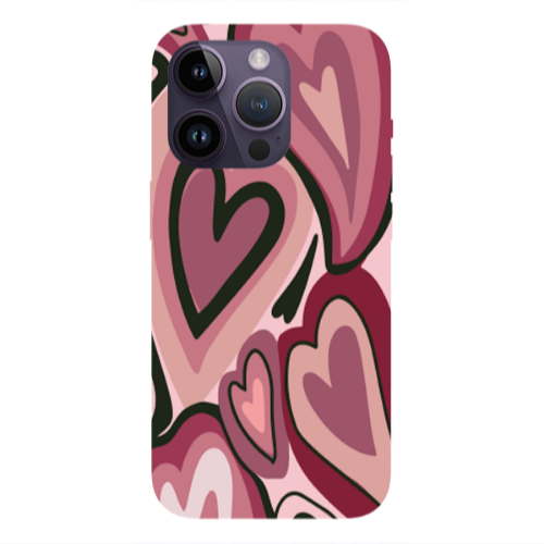 Apple iPhone 14 Pro  Mix Heart Transparent Silicone TPU Θήκη
