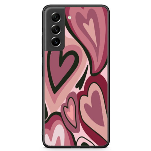 Samsung S21 FE Mix Heart Black Glossy Θήκη