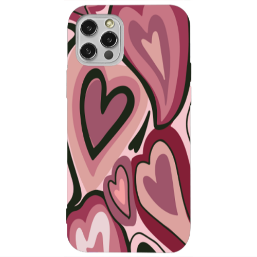 Apple iPhone 12 Pro Mix Heart Transparent Silicone TPU Θήκη