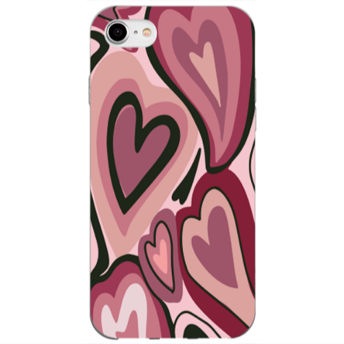 Apple iPhone 7 Mix Heart Transparent Silicone TPU Θήκη