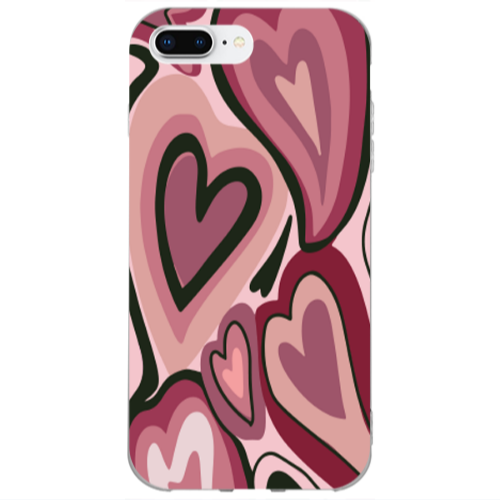 Apple iPhone 7 Plus Mix Heart Transparent Silicone TPU Θήκη