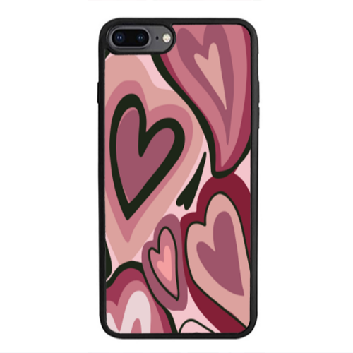 Apple iPhone 7 Plus Mix Heart Black Glossy Θήκη