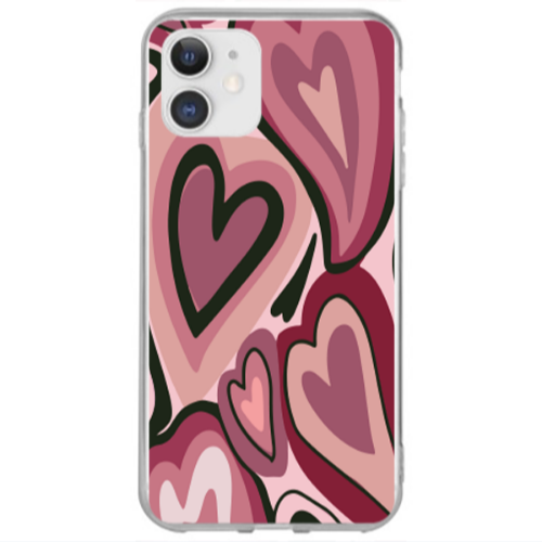 Apple iPhone 12 Mini Mix Heart Transparent Silicone TPU Θήκη