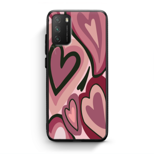 Xiaomi Poco M3 Mix Heart Black Glossy Θήκη