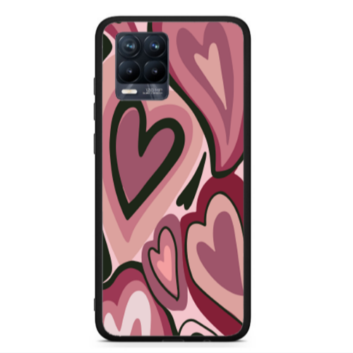 Realme 8  Mix Heart Black Glossy Θήκη