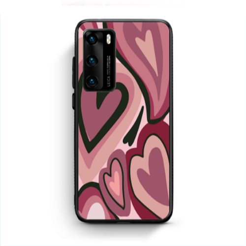 Huawei P40 Mix Heart Black Glossy Θήκη