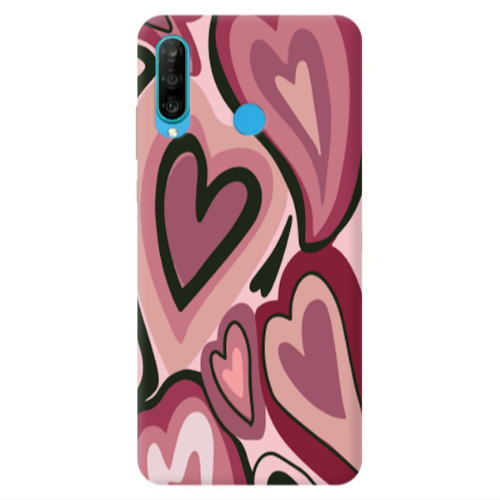 Huawei P30 Lite Mix Heart Transparent Silicone TPU Θήκη