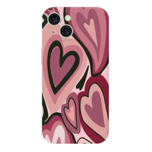 Apple iPhone 15 Mix Heart Transparent Silicone TPU Θήκη