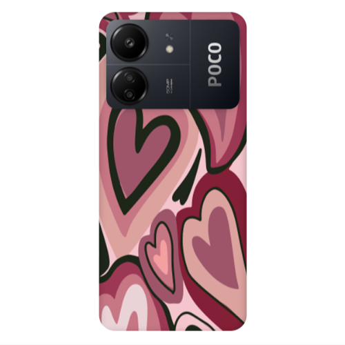 Xiaomi Poco C65 Mix Heart Transparent Silicone TPU Θήκη
